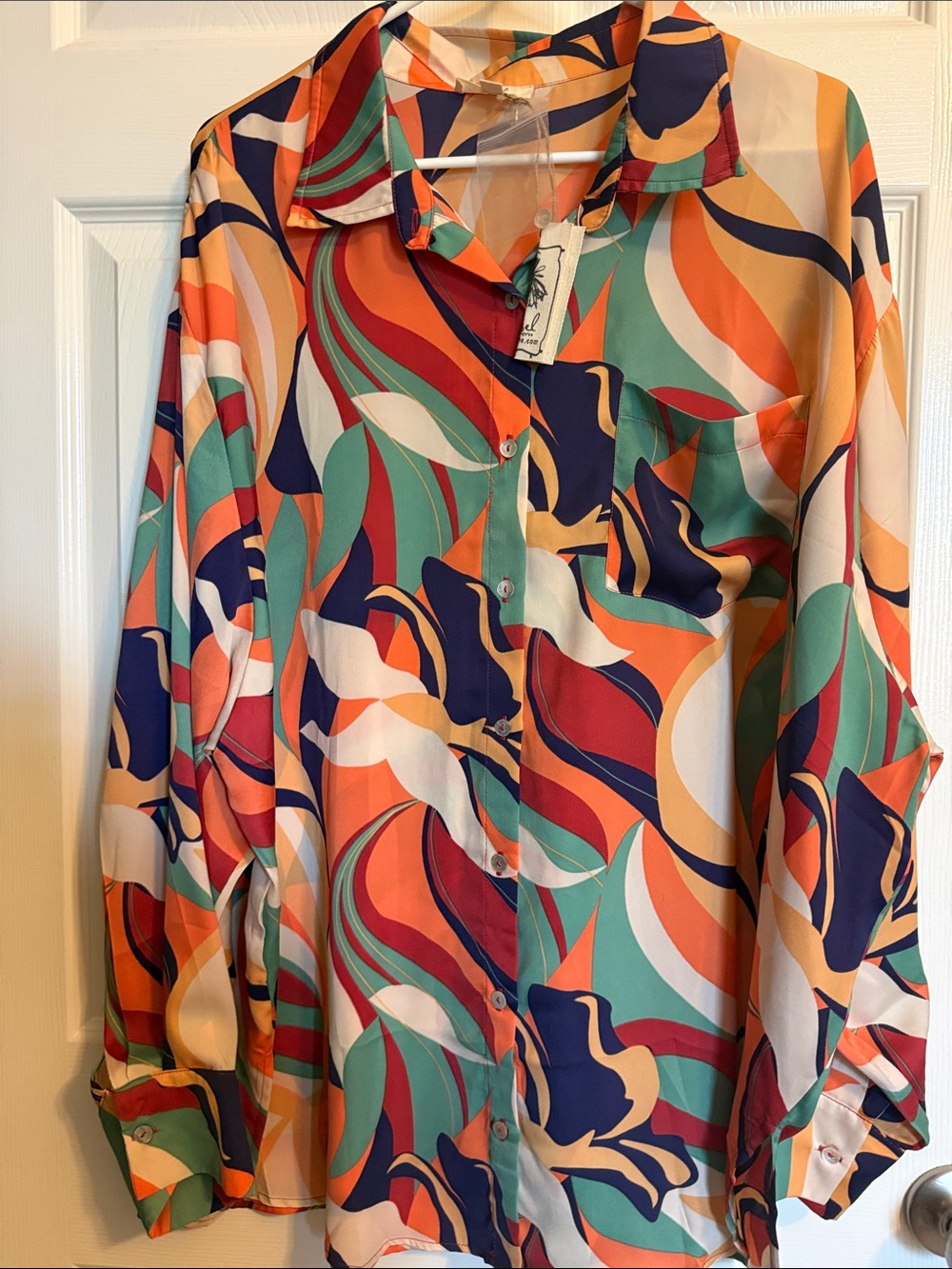 easel Multicolor Abstract Swirl Button-Down Shirt